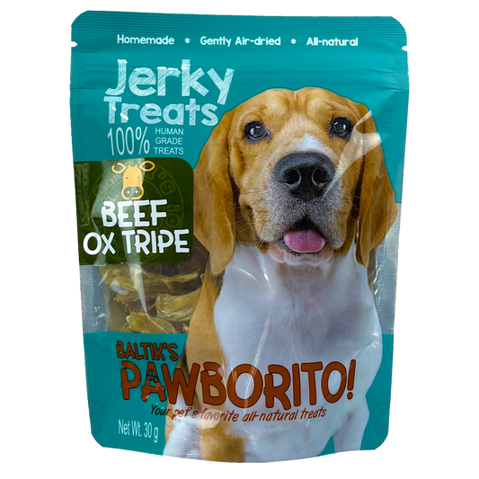 Baltik's Pawborito! Beef Ox Tripe Jerky treats for Dogs